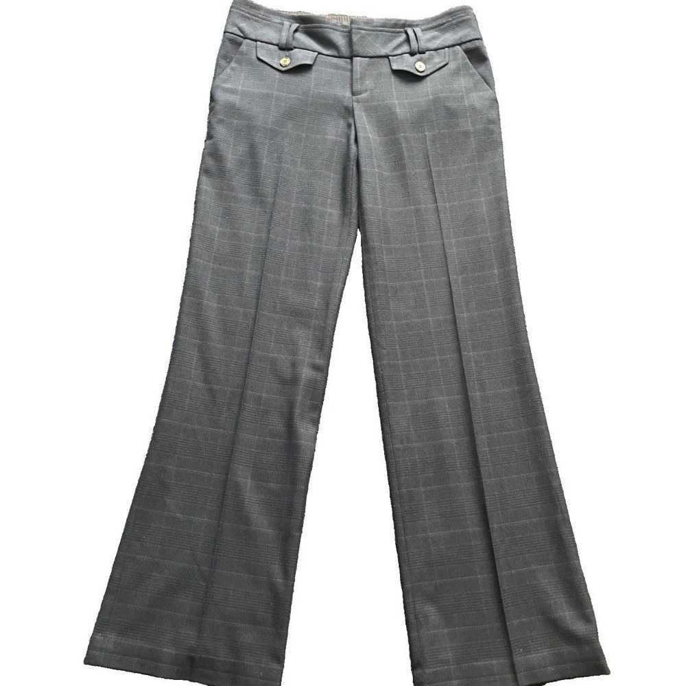 Cartonnier Plaid Trousers Womens 6 Gray Wide Leg Career Office Professional Y2K‎